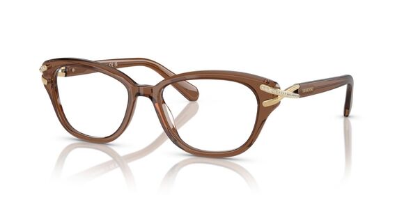 Swarovski SK2032 1067 Eyeglasses Women\'s Transparent Brown Full Rim 52-17-140 main image 4